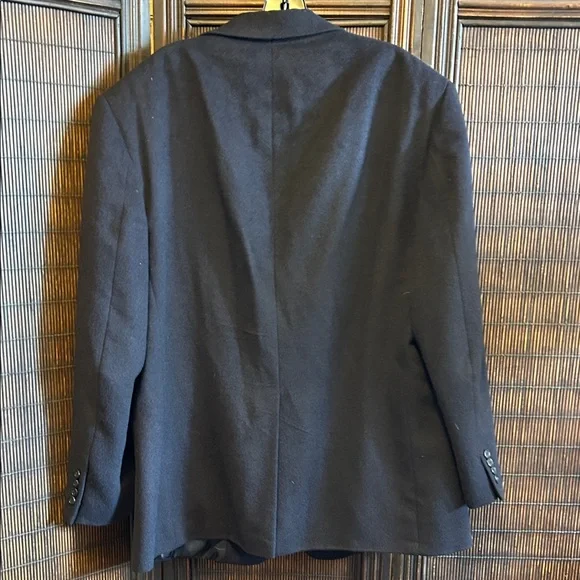 VTG Polo Ralph Lauren Men's Blazer Navy Blue Camel Hair Sport Coat USA Made